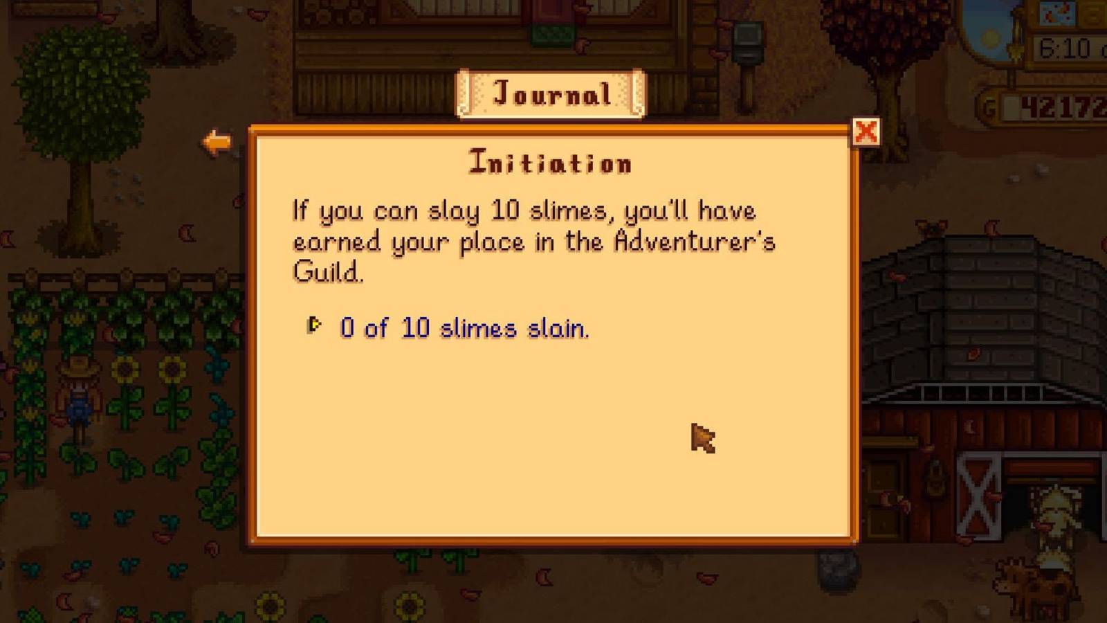 stardew valley initiation quest 