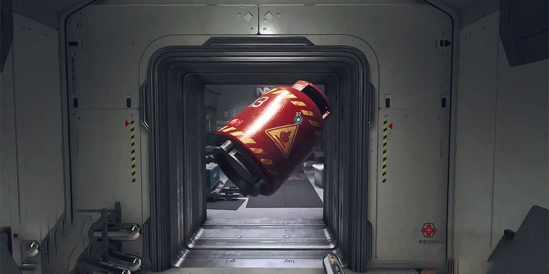 starfield emergency door explode with fuel canister