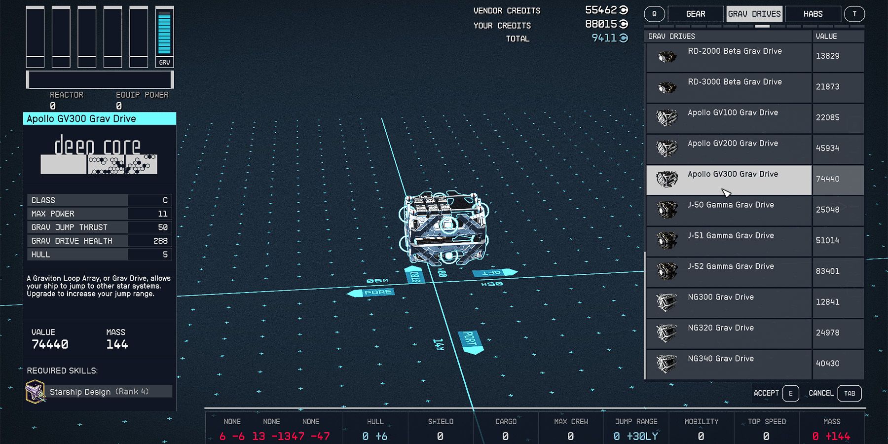 starfield apollo gv300 grav drive