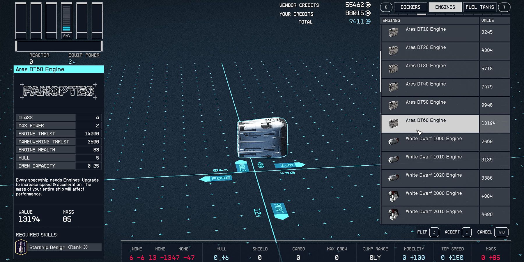 starfield ares dt60 engine
