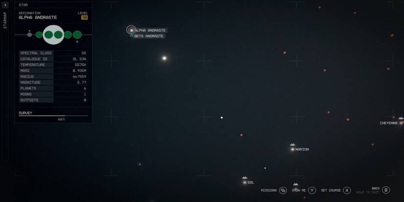 starfield - complete map - alpha andraste galactic