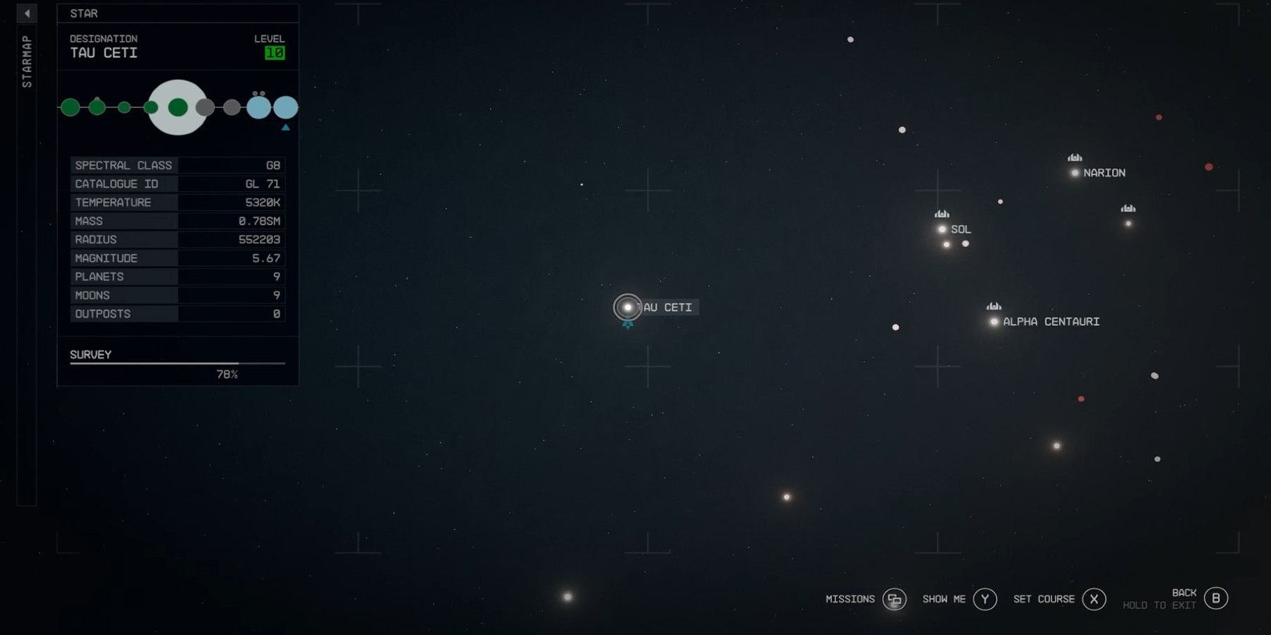 starfield - complete map - tau ceti galactic