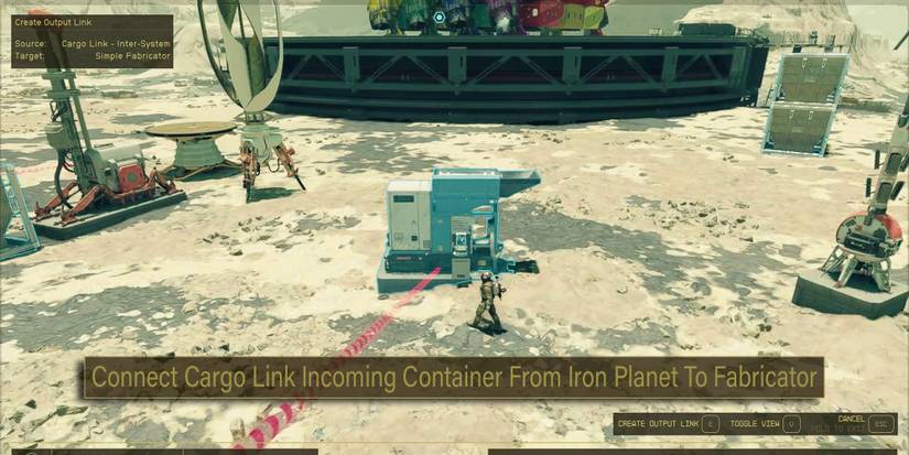 Starfield - Connecting Incoming Cargo Link Container To Fabricator