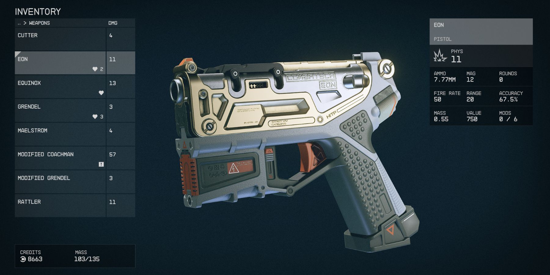 starfield eon pistol 