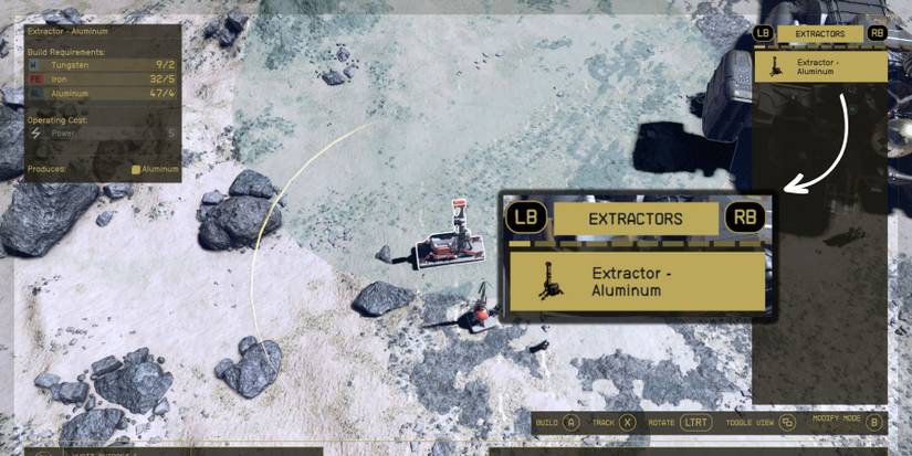 image showing how to place an extractor in starfield.