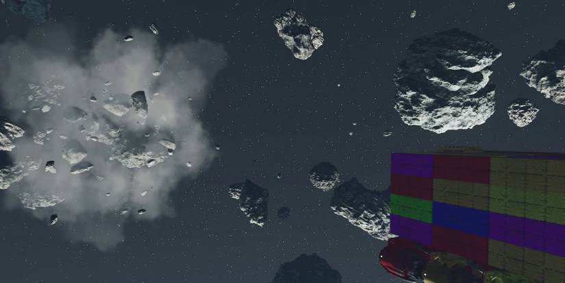 Starfield - Giant Cube Ship Mining An Asteroid