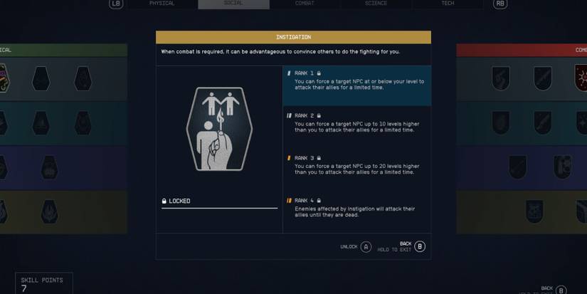 image showing instigation skill in starfield.