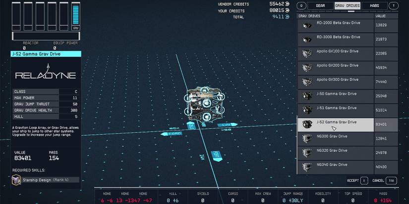 starfield j-52 gamma grav drive