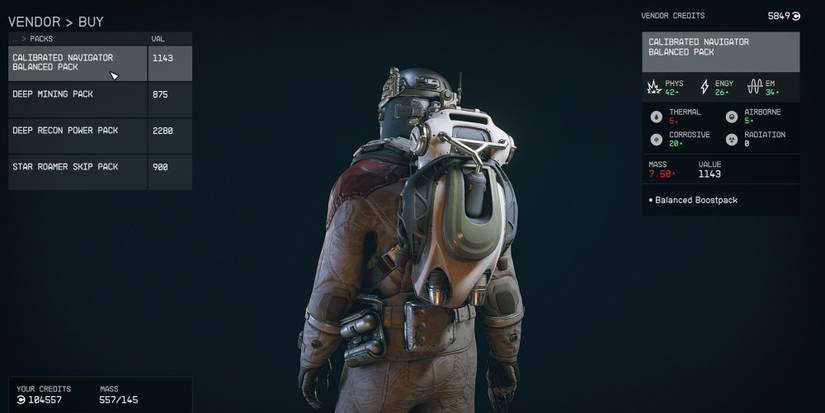 Starfield Jetpack Boost Pack Types Balanced