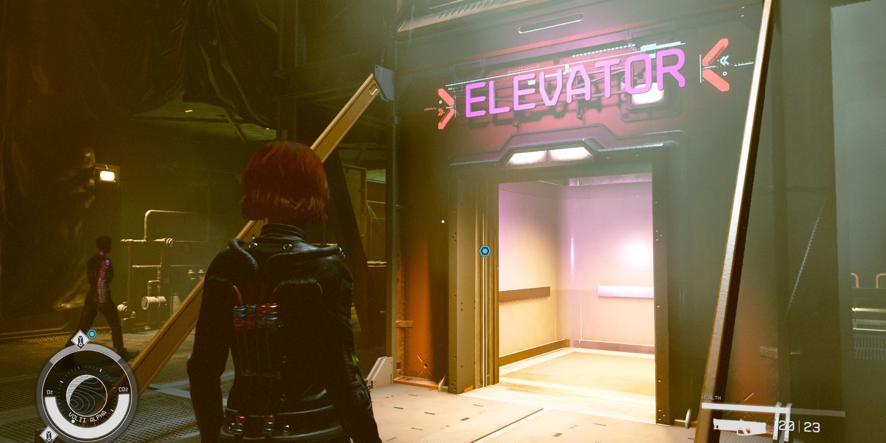 starfield neon underbelly elevator entrance