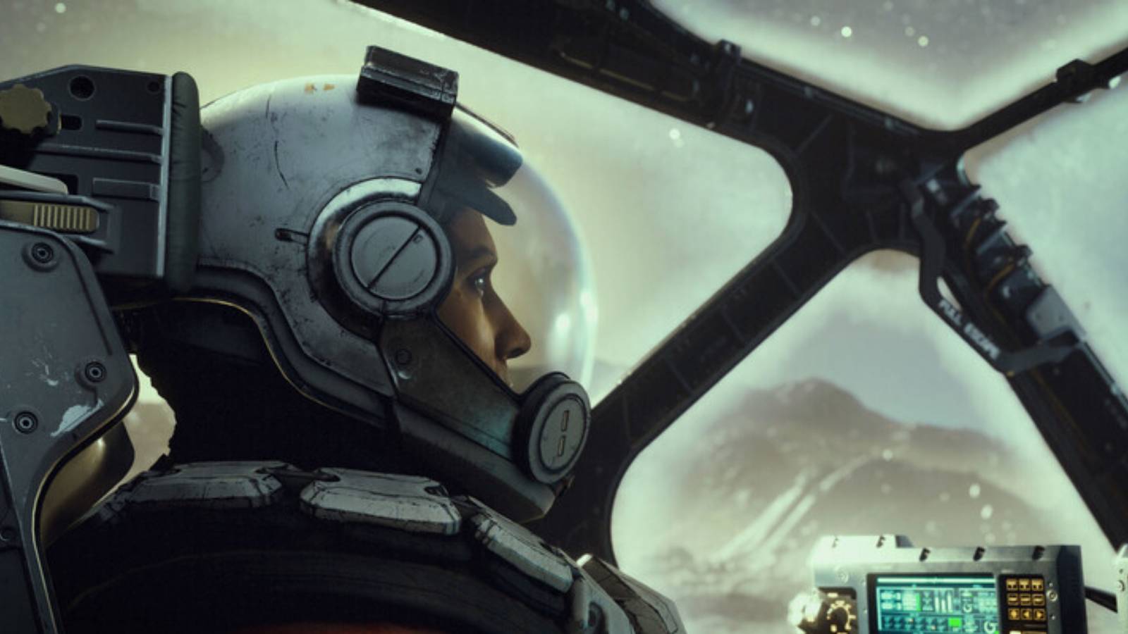 A side image of a space explorer from Starfield