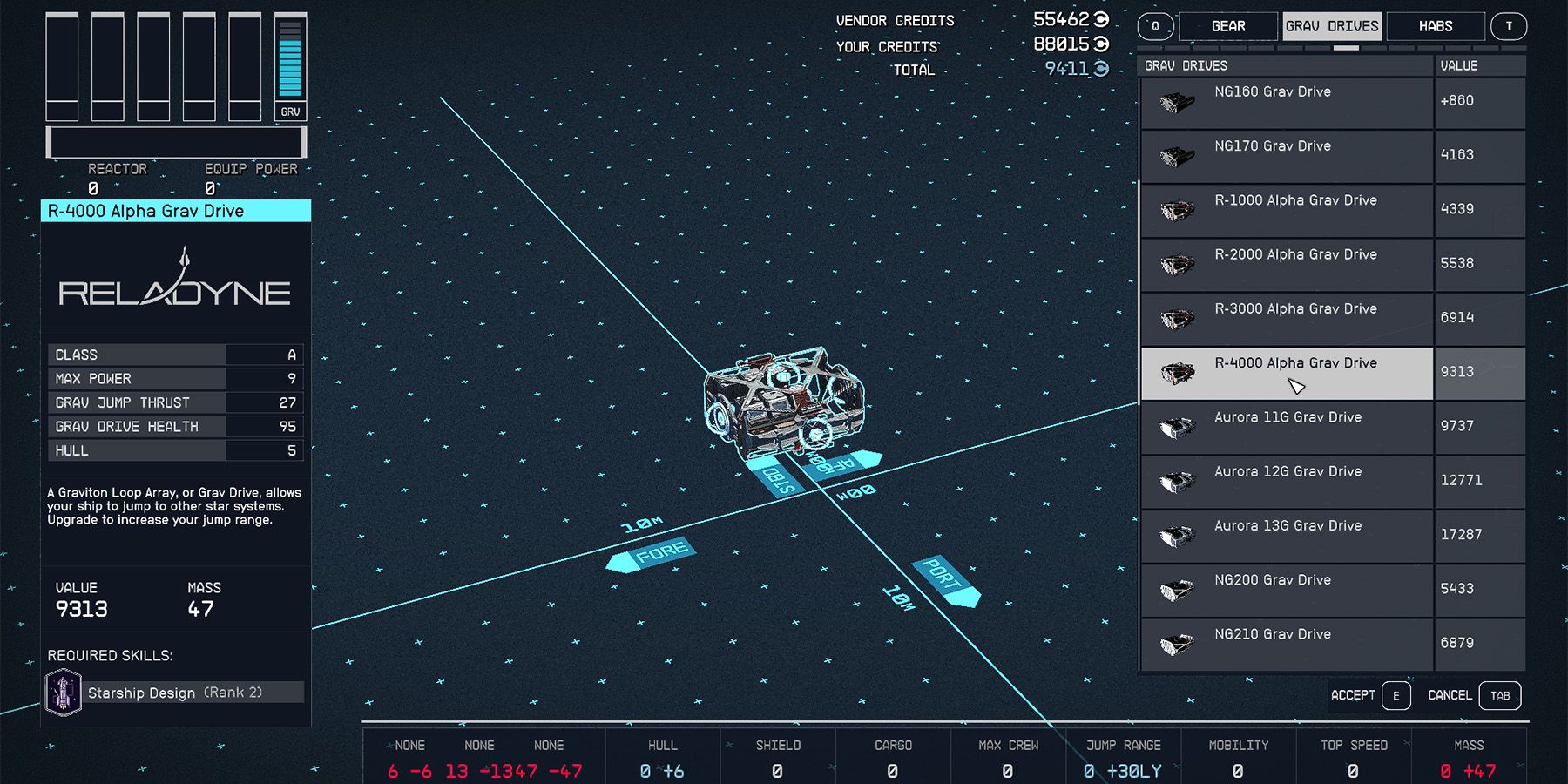 starfield r-4000 alpha grav drive