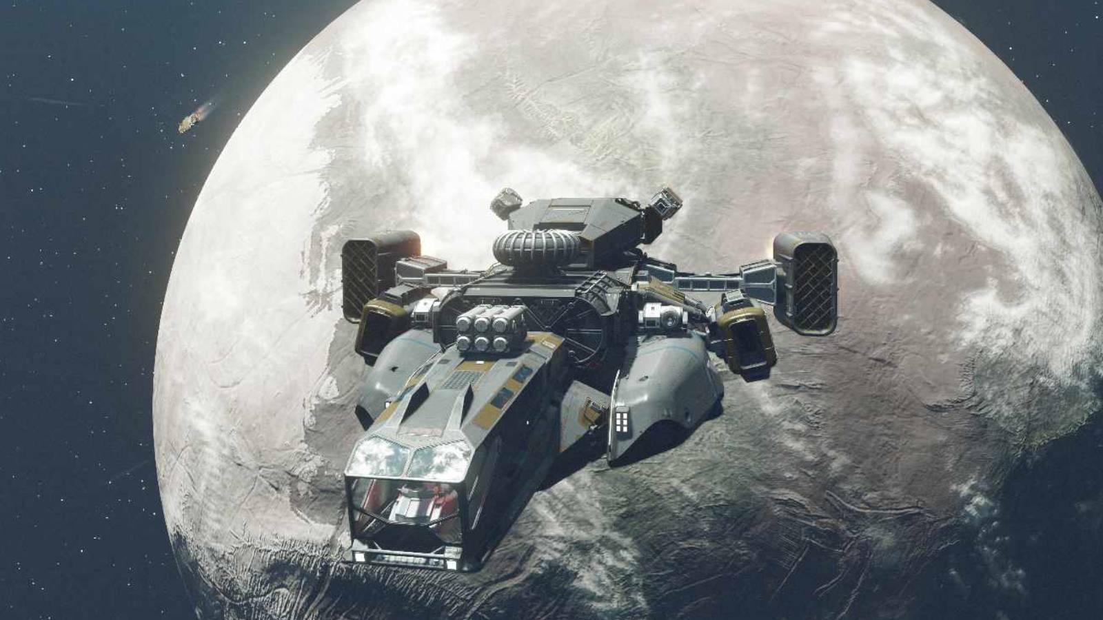 Starfield ship in orbit