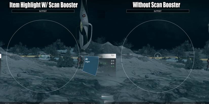 Starfield - Showing Item Highlighted With And Without Scan Booster