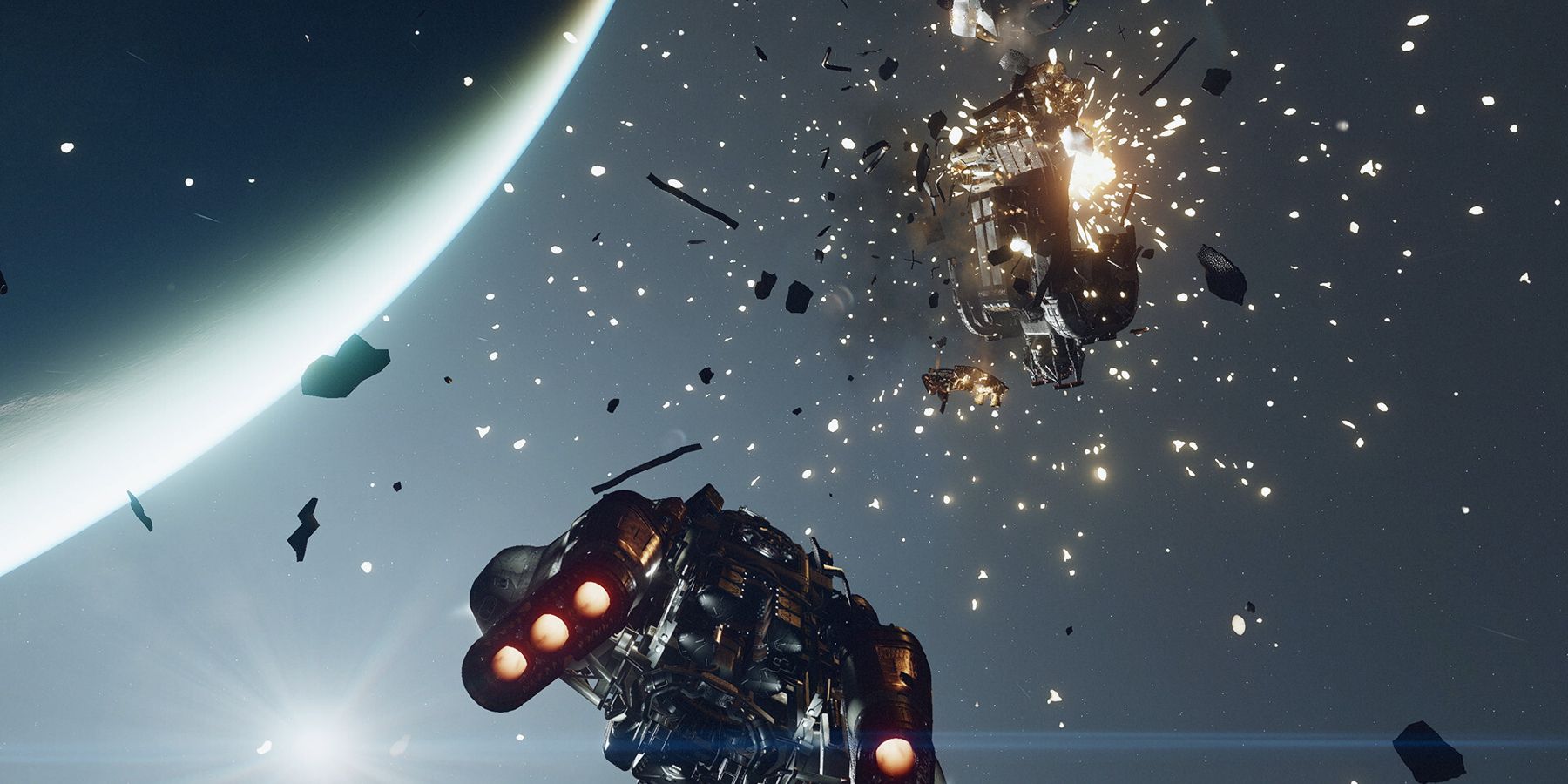 starfield enemy spaceship explosion