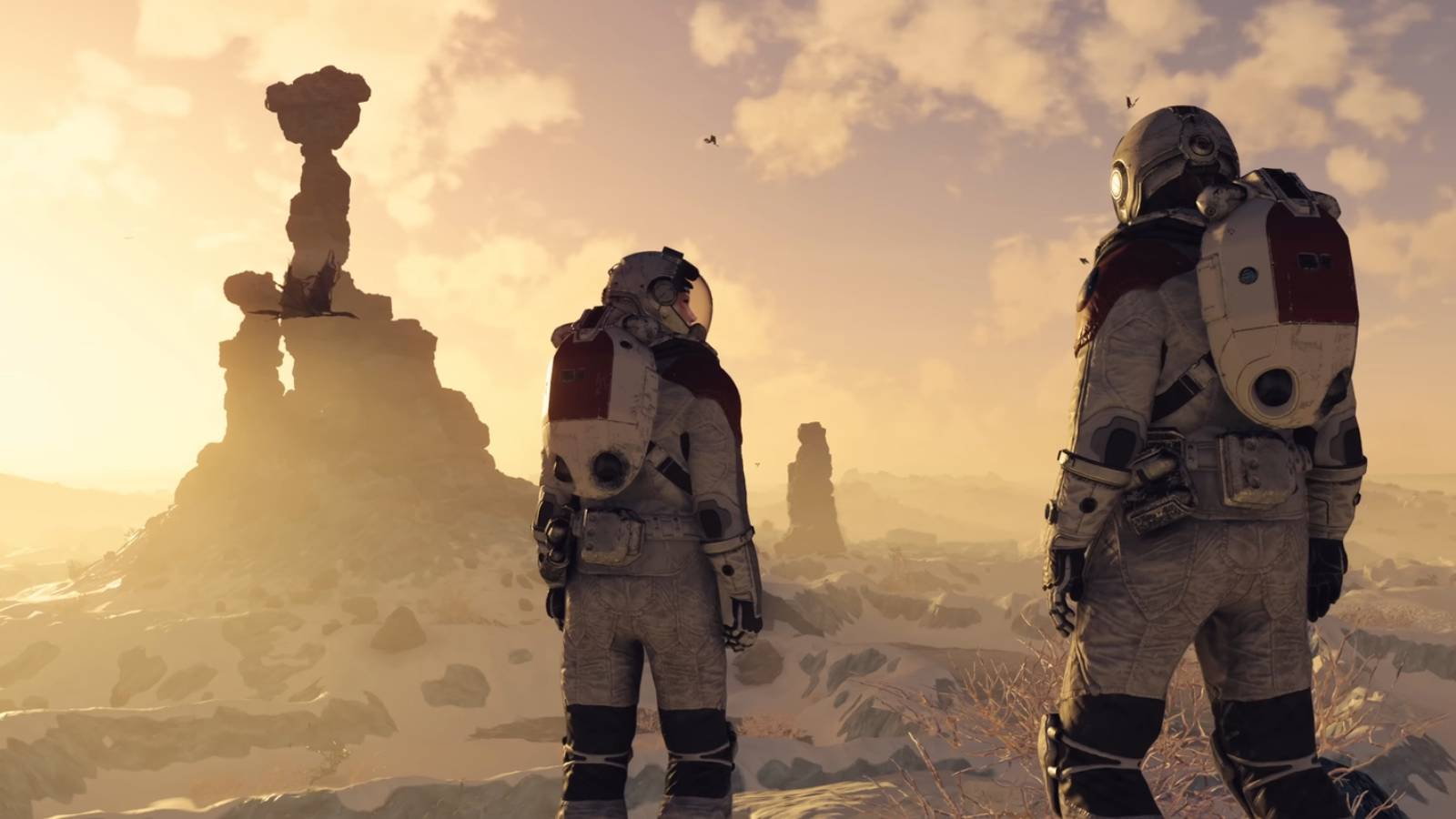 Starfield Sunset Rocks