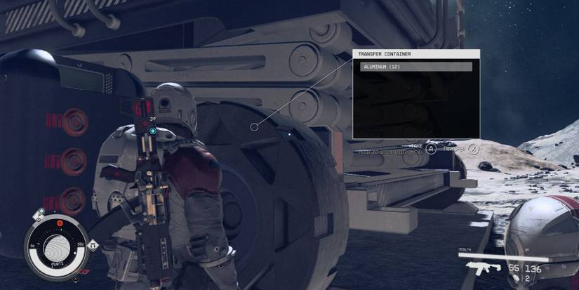 image showing a functional transfer container with stored aluminum in starfield. 