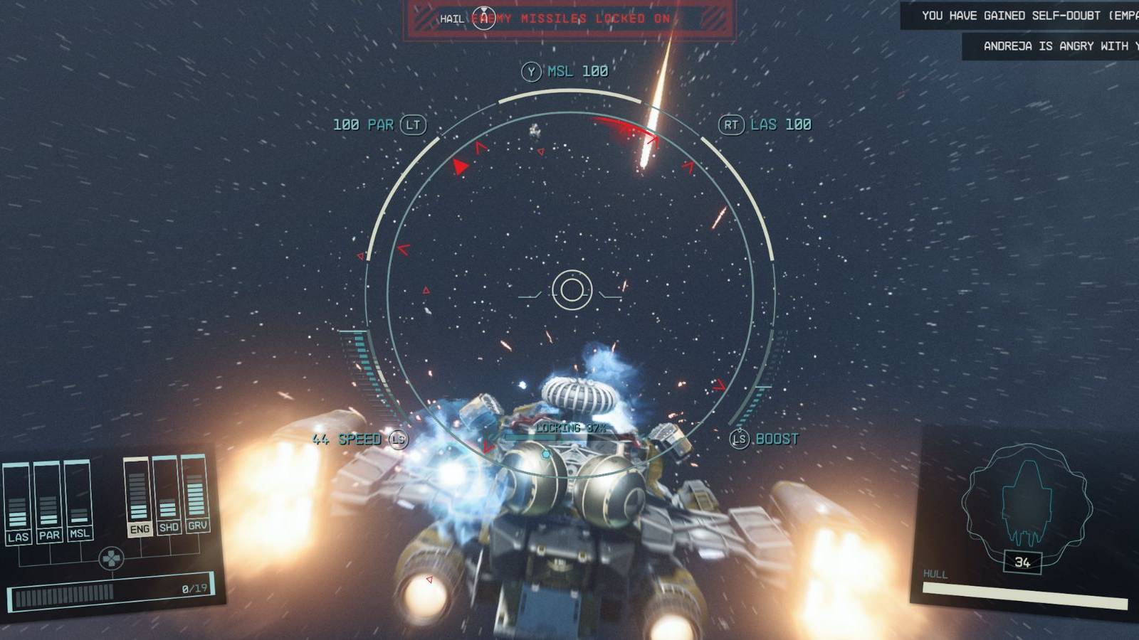 image showing a ship battle in starfield. 