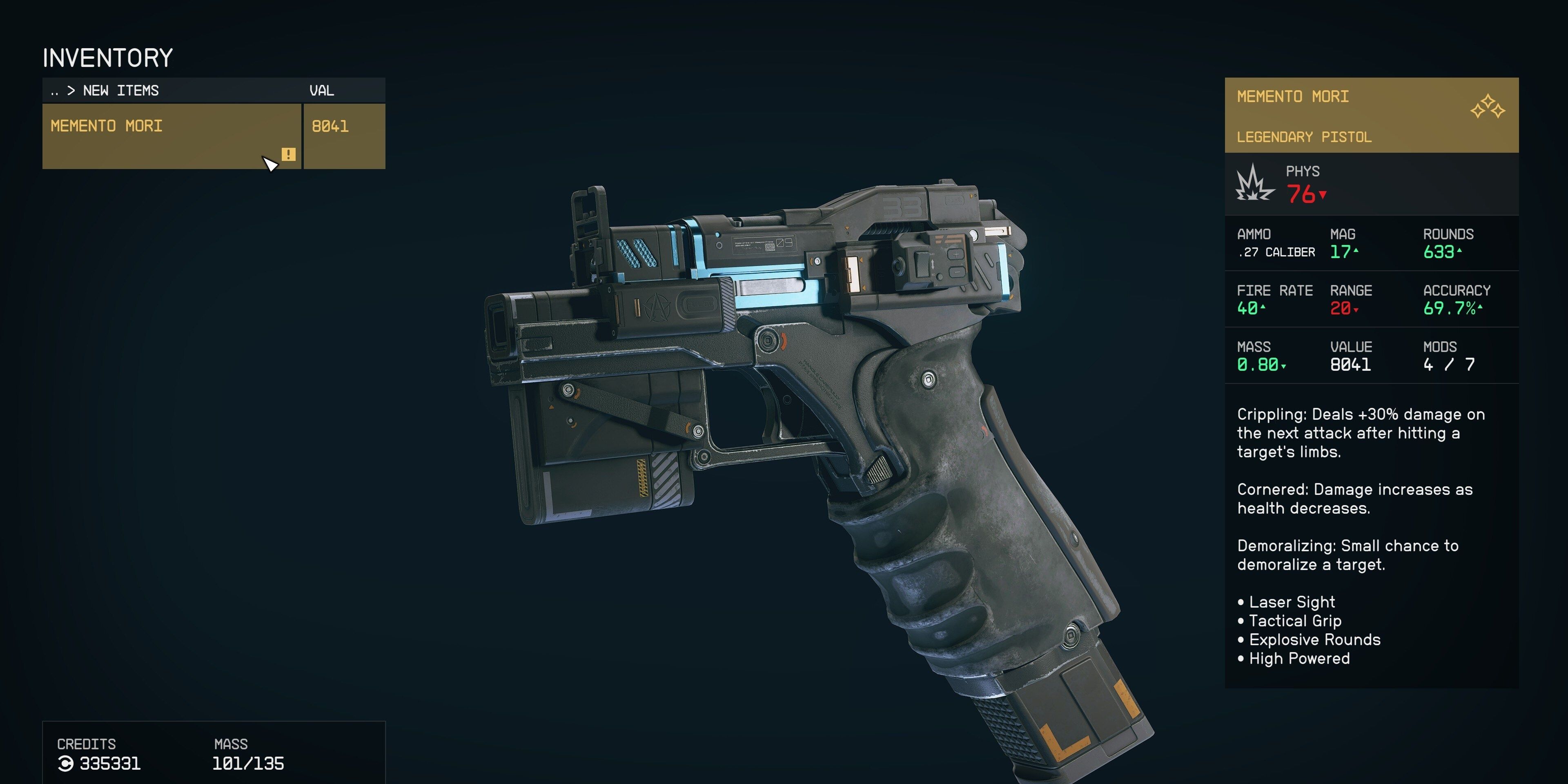 burden of proof reward memento mori pistol