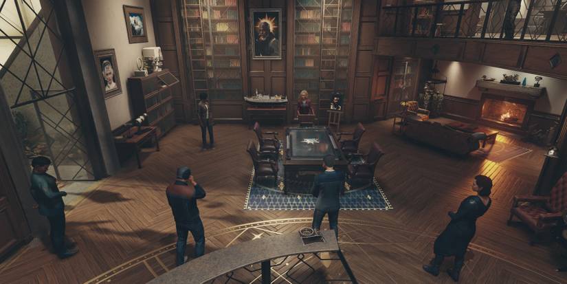 all members of constellation at a funeral in the lodge