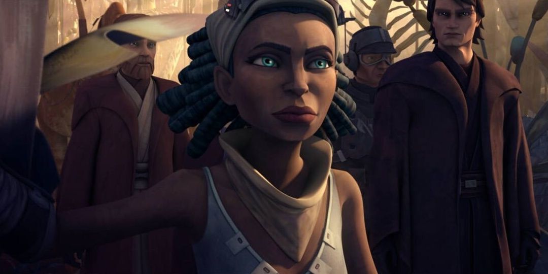 Steela shows Anakin and Obi-Wan to the Onderonian rebel base