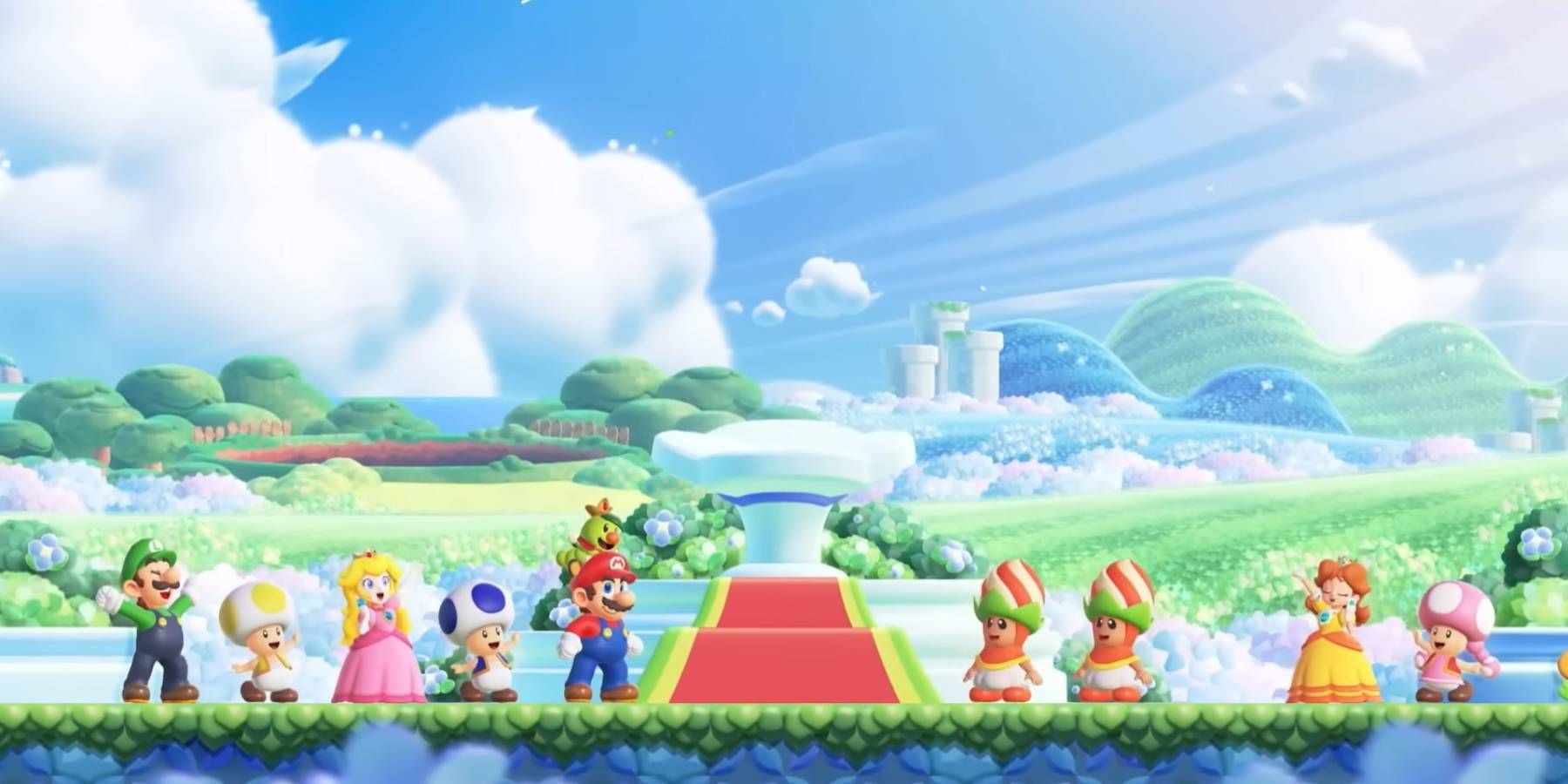 A crowd shot from Super Mario Bros. Wonder's Direct trailer