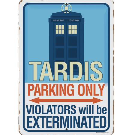 Tardis parking only sign