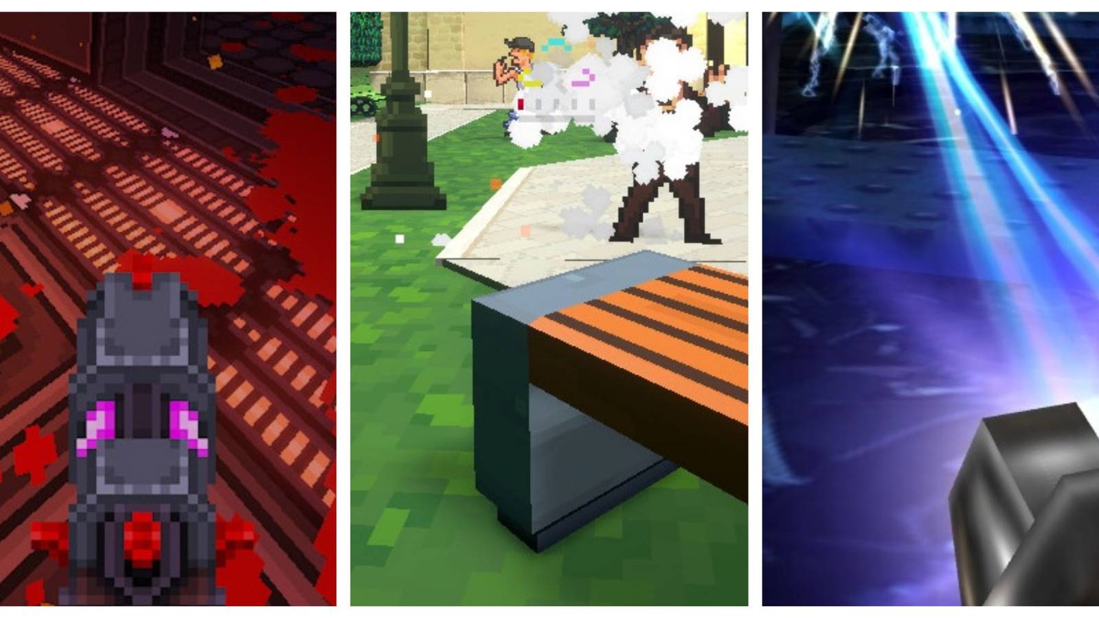 Three split images of Viscerafest, Fashion Police Squad, and Zortch