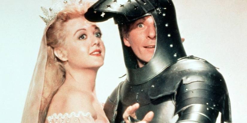 Hawkins in a suit of armor with the princess