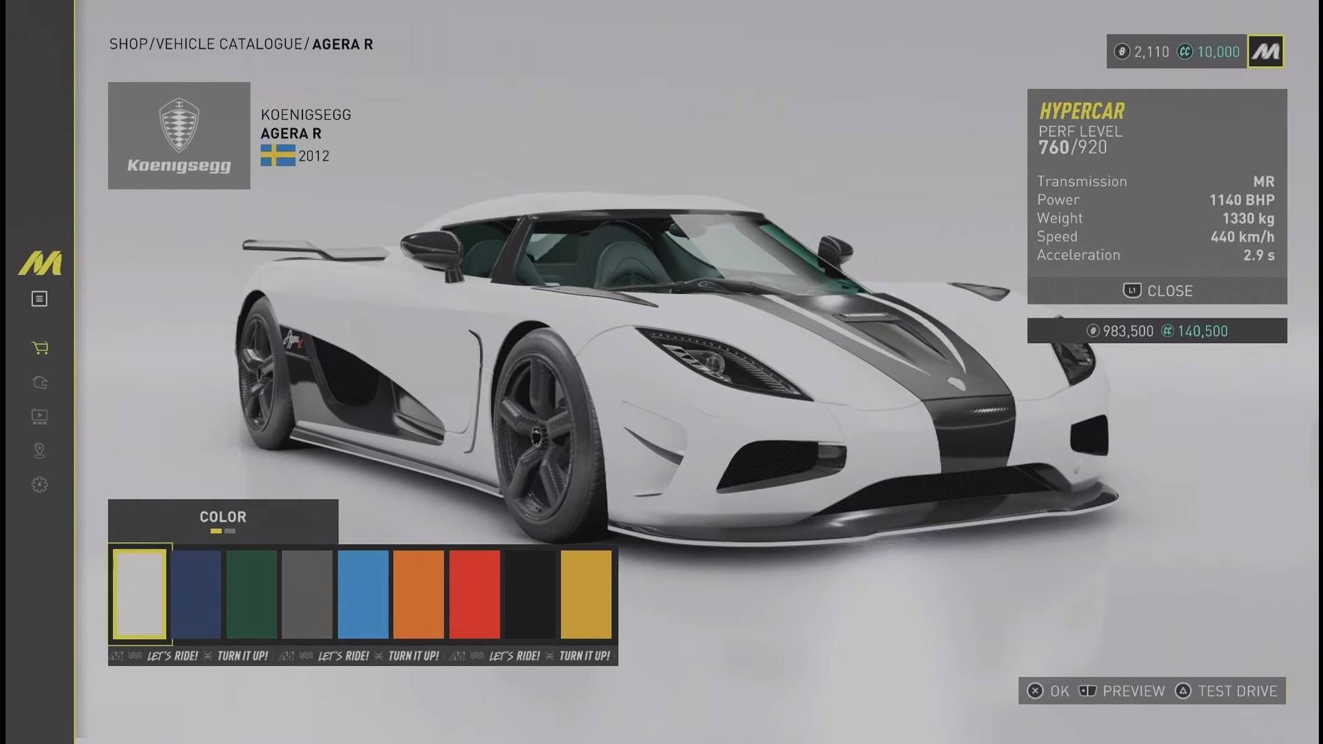 The Crew Motorfest_Fastest Cars_Koenigsegg Agera R