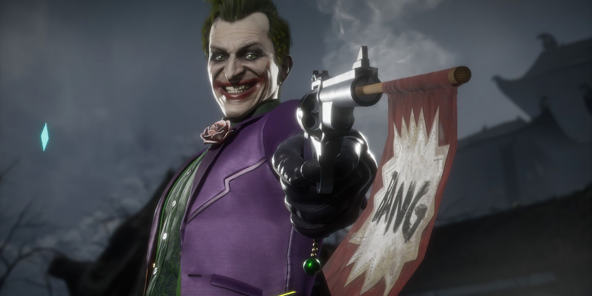 The Joker using a fake gun in Mortal Kombat 11