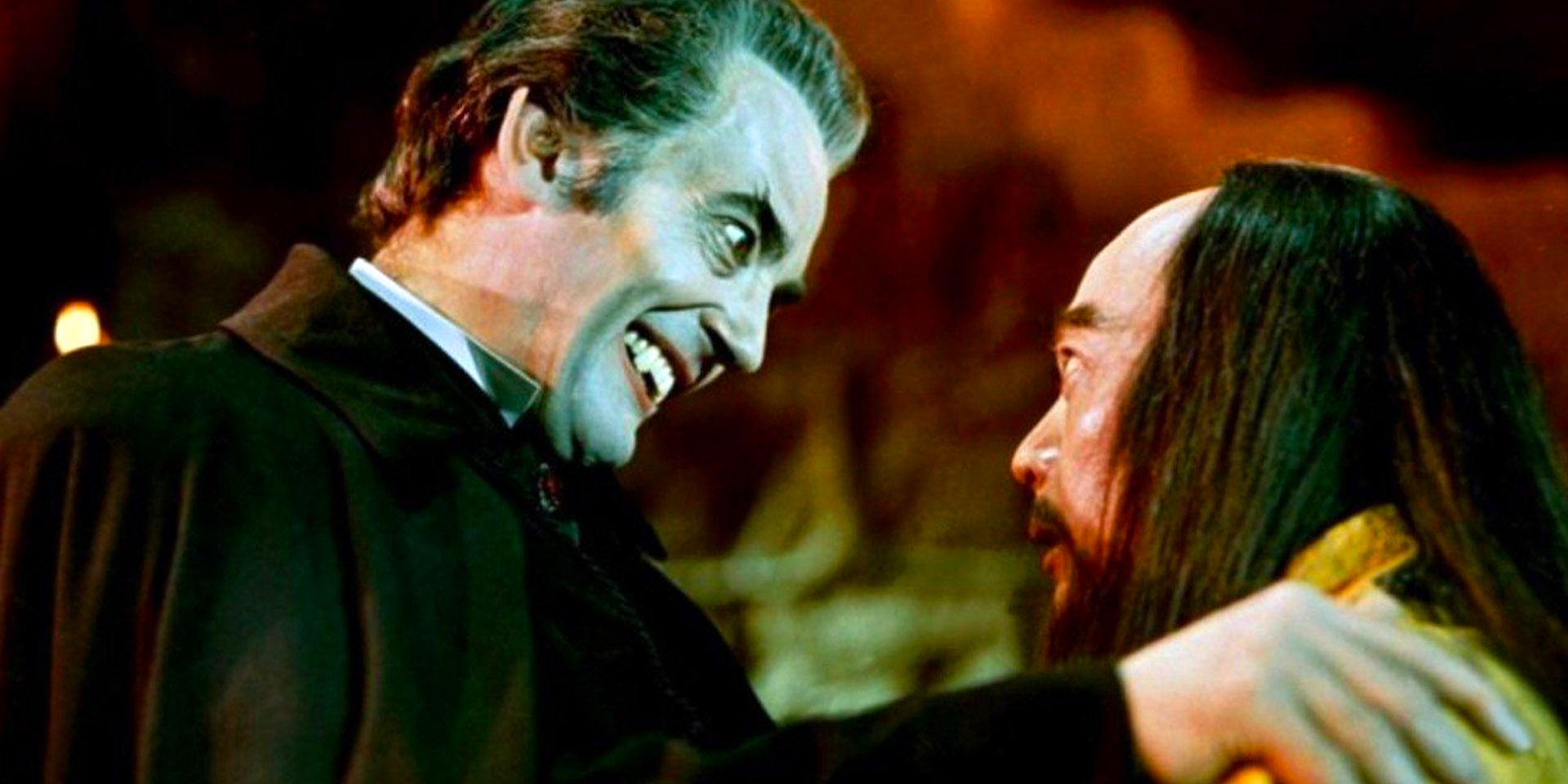 Dracula confronts a kung fu expert in The Legend of the Seven Golden Vampires