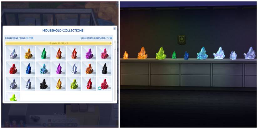A close up look at the Crystals Collection in The Sims 4