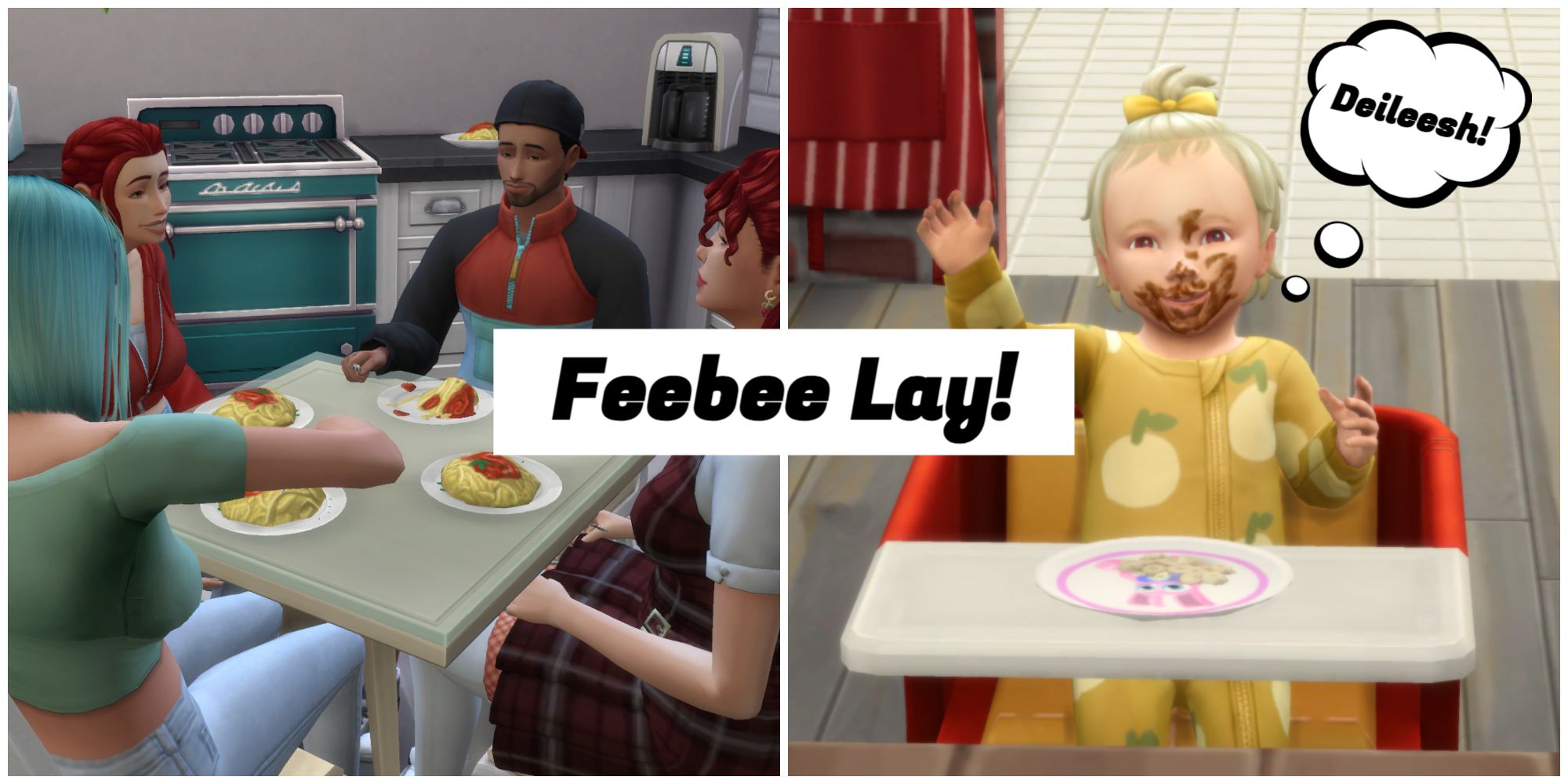 These Sims said they were hungry in Simlish - Feebee Lay!
