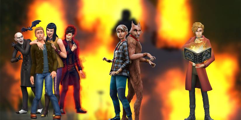 A photo of several different occult Sims that could easily be the evil villain of the storyline