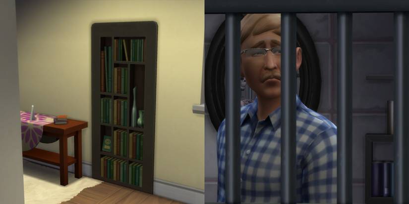 Behind the secret bookcase door, Geoffrey Landgraab is locked in a hidden dungeon