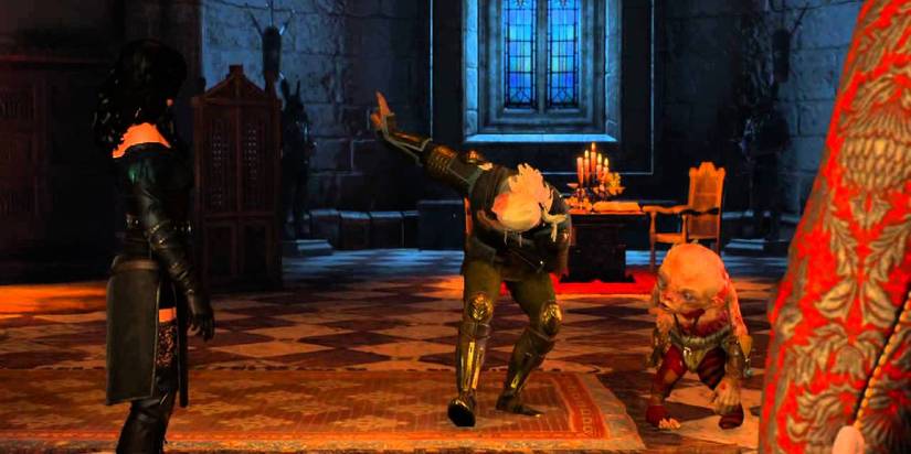 Geralt bowing Yennefer and Uma