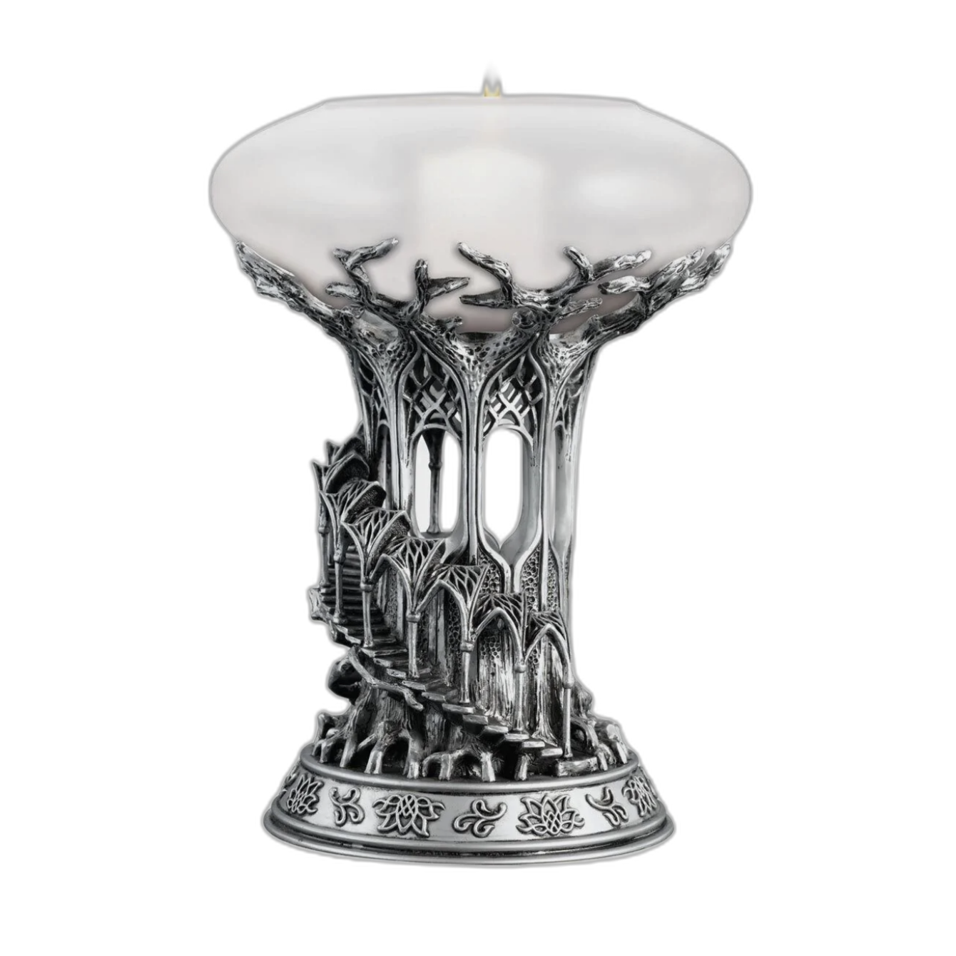 Decorative Lothlorien pewter candle holder