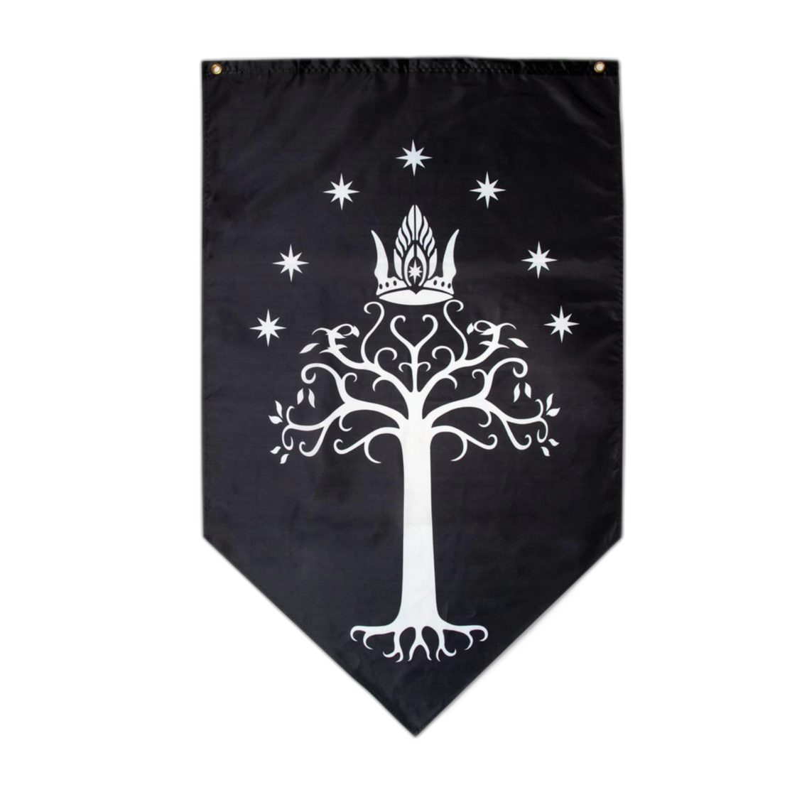 Black flag with white tree of Gondor