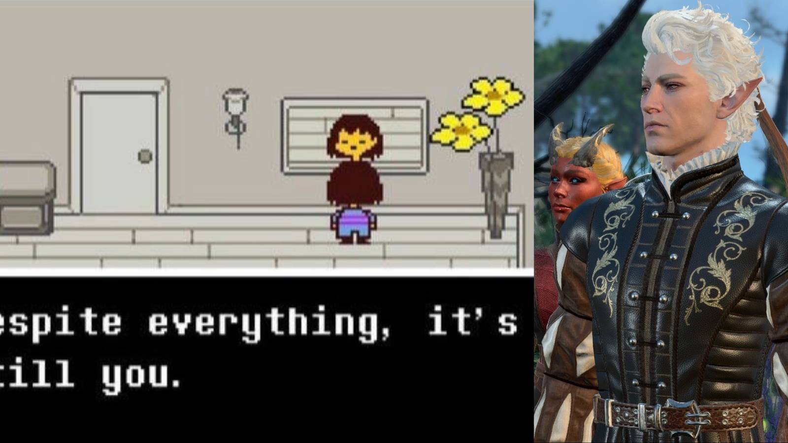 title image best easter eggs bg3 split image astarion undertale reference