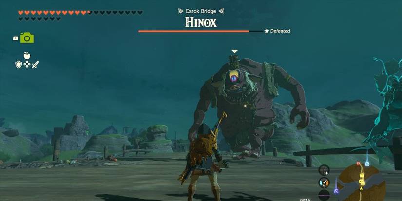 Tears of the Kingdom's Link faces off against a Hinox