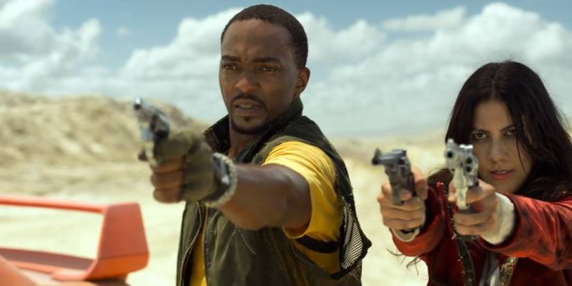 Stephanie Beatriz as Quiet and Anthony Mackie as John Doe on the Peacock series Twisted Metal