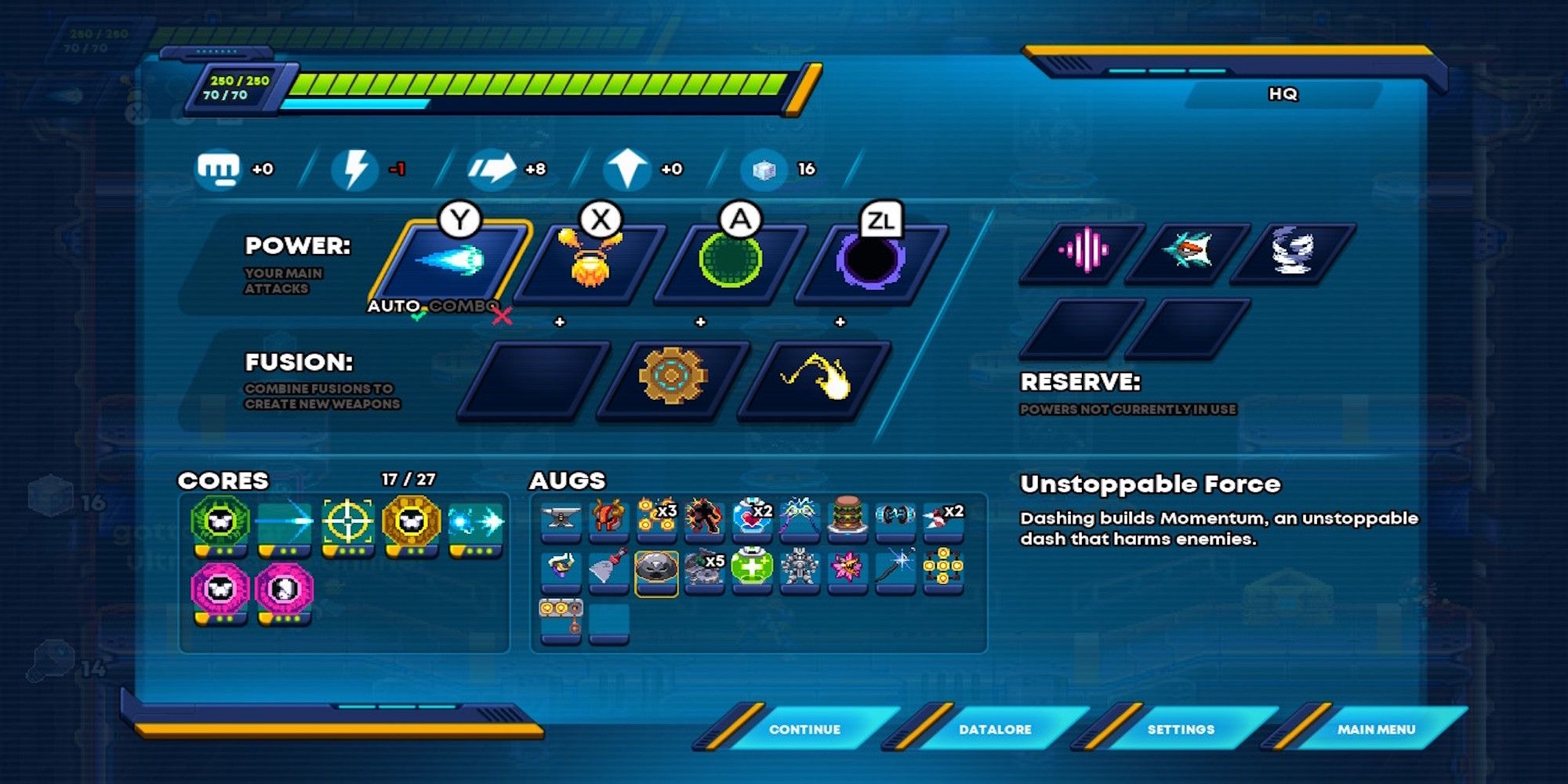 Unstoppable Force Augment in 30XX