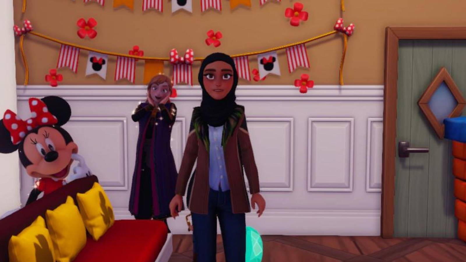 selfie with minnie and anna disney dreamlight valley