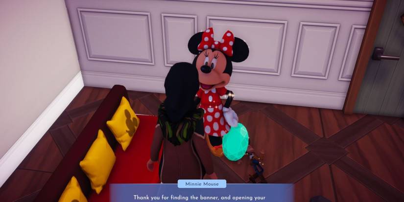 minnie thanking players for finding the banner disney dreamlight valley