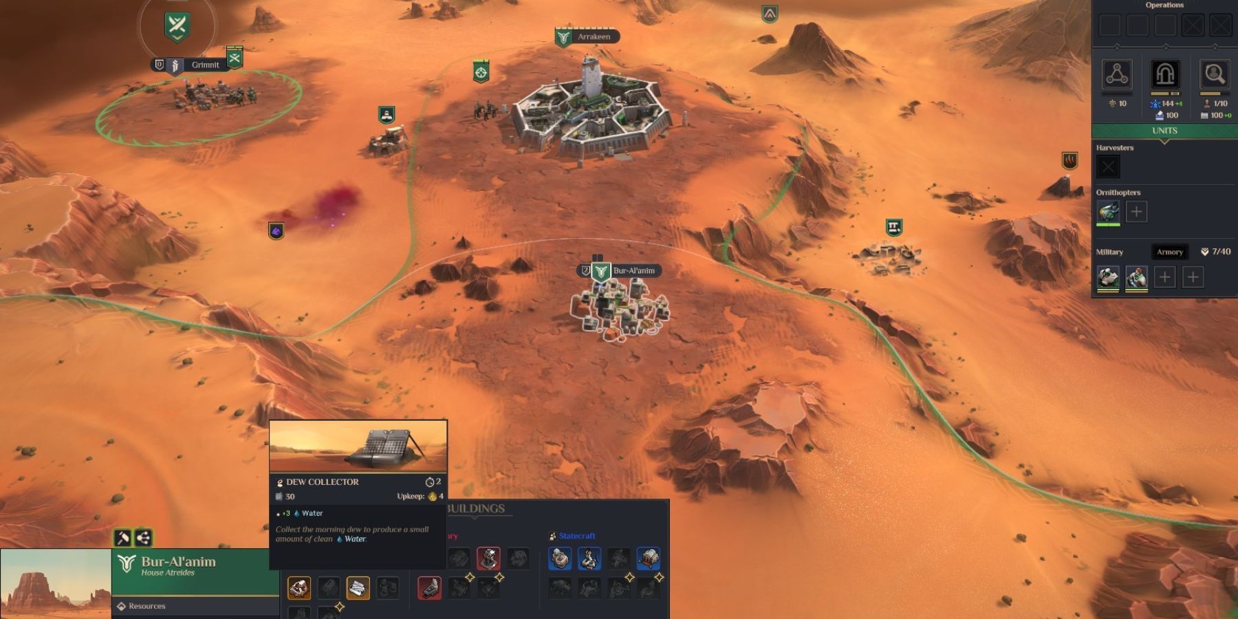 available building options in dune spice wars