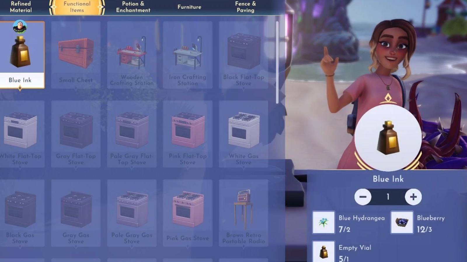 how to make blue ink dreamlight valley