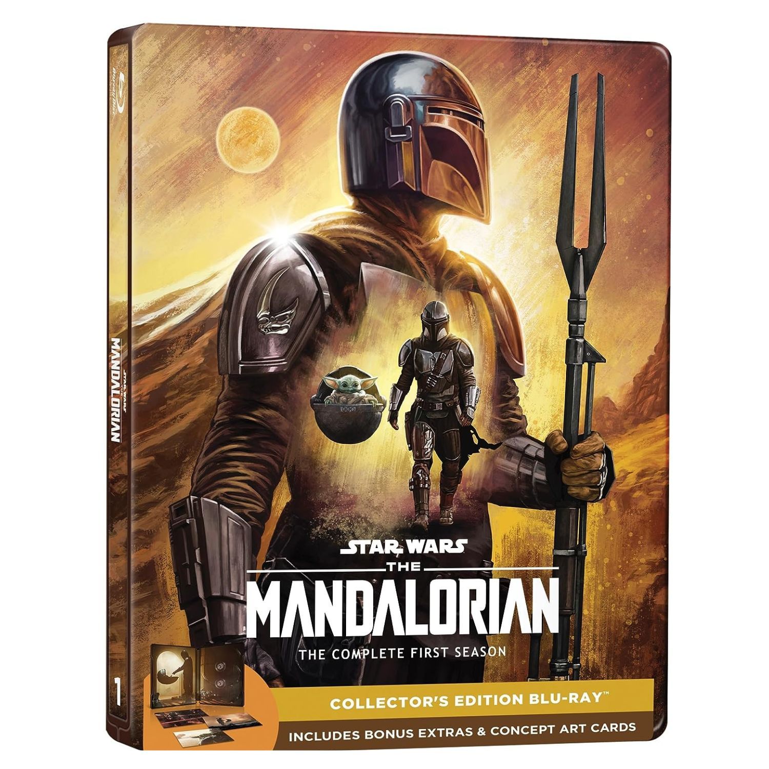 The Mandalorian Steelbook on blu-ray cover