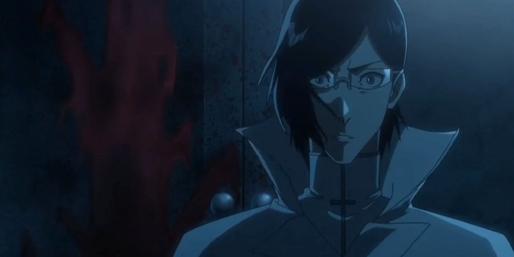 Uryu shocked after witnessing the executions of Cang Du and BG9 in the Bleach Thousand-Year Blood War anime