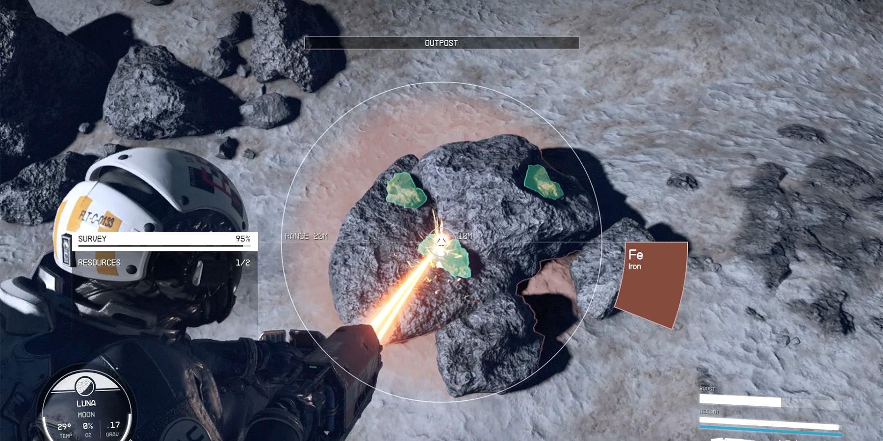 use cutter to farm iron in starfield